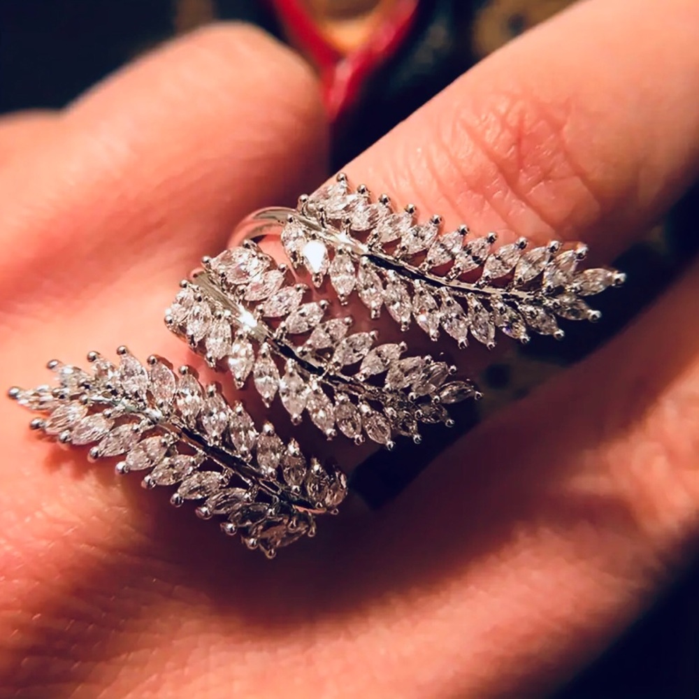 ✨✨Cocktail Wrap Ring / Statement Leaf Ring ✨Adjustable✨✨
